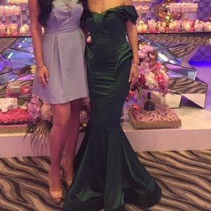 emerald green evening gown